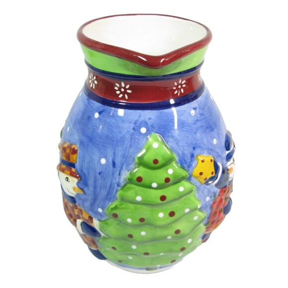 Vintage 1999 Block "Snow People" by Gear Pitcher Hand Painted Snowmen Christmas - Picture 3 of 7